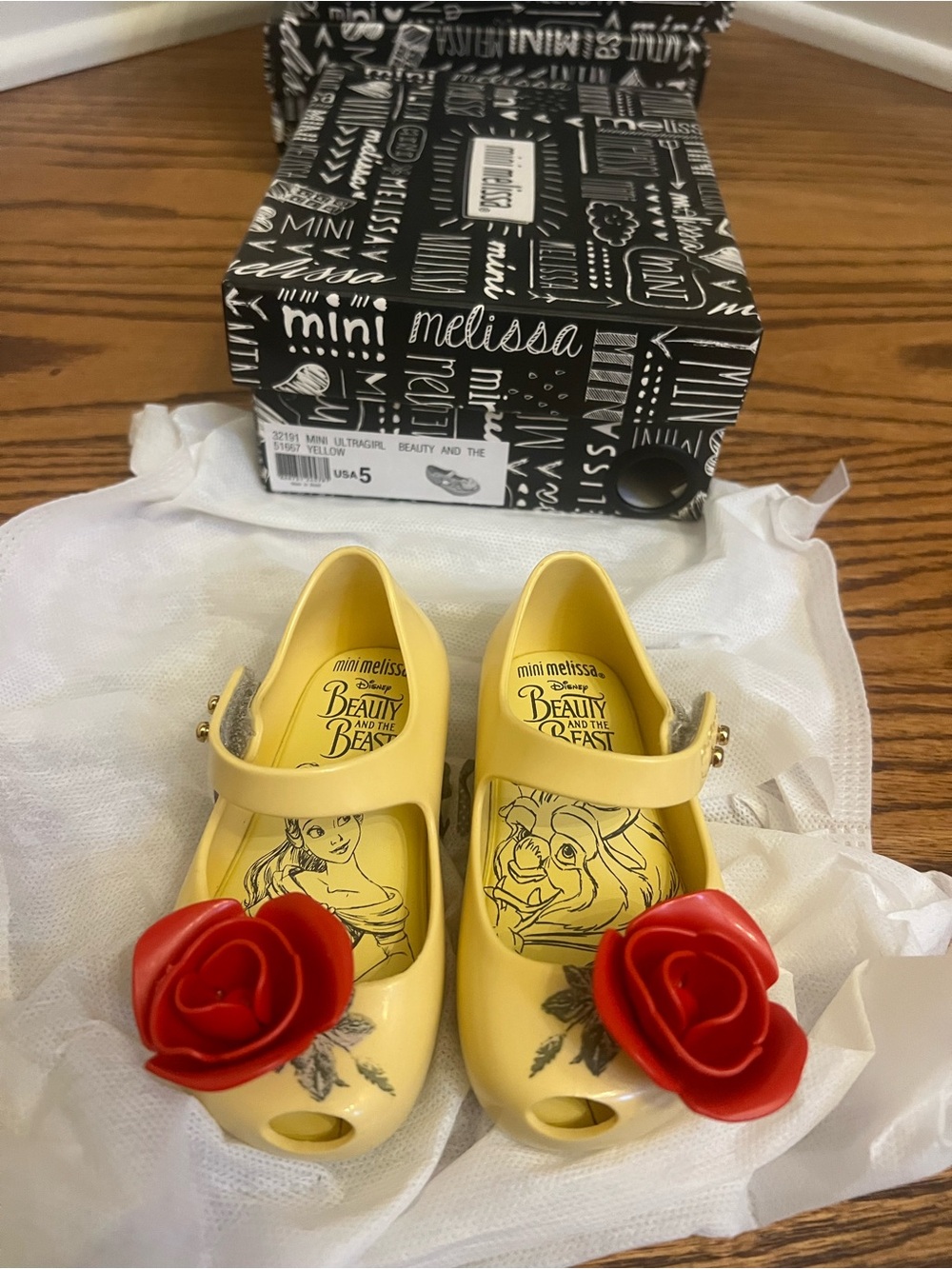 Mini Melissa Belle rose flats size toddler 5